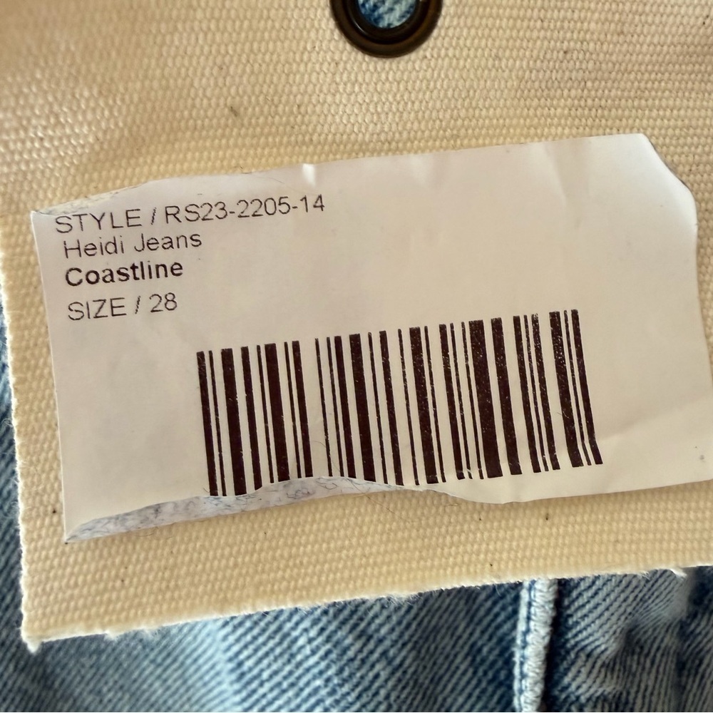SER.O.YA Heidi Blue Patchwork Jeans denim straight leg pants NWT $370 sz 28 - Picture 12 of 13